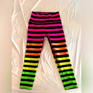 K Deer neon striped leggings